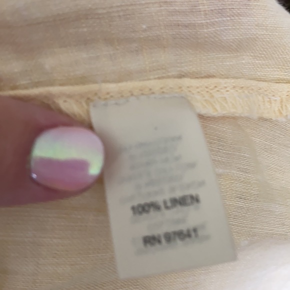 J. Jill Yellow Button Down Short Sleeve Shirt S - Picture 5 of 7